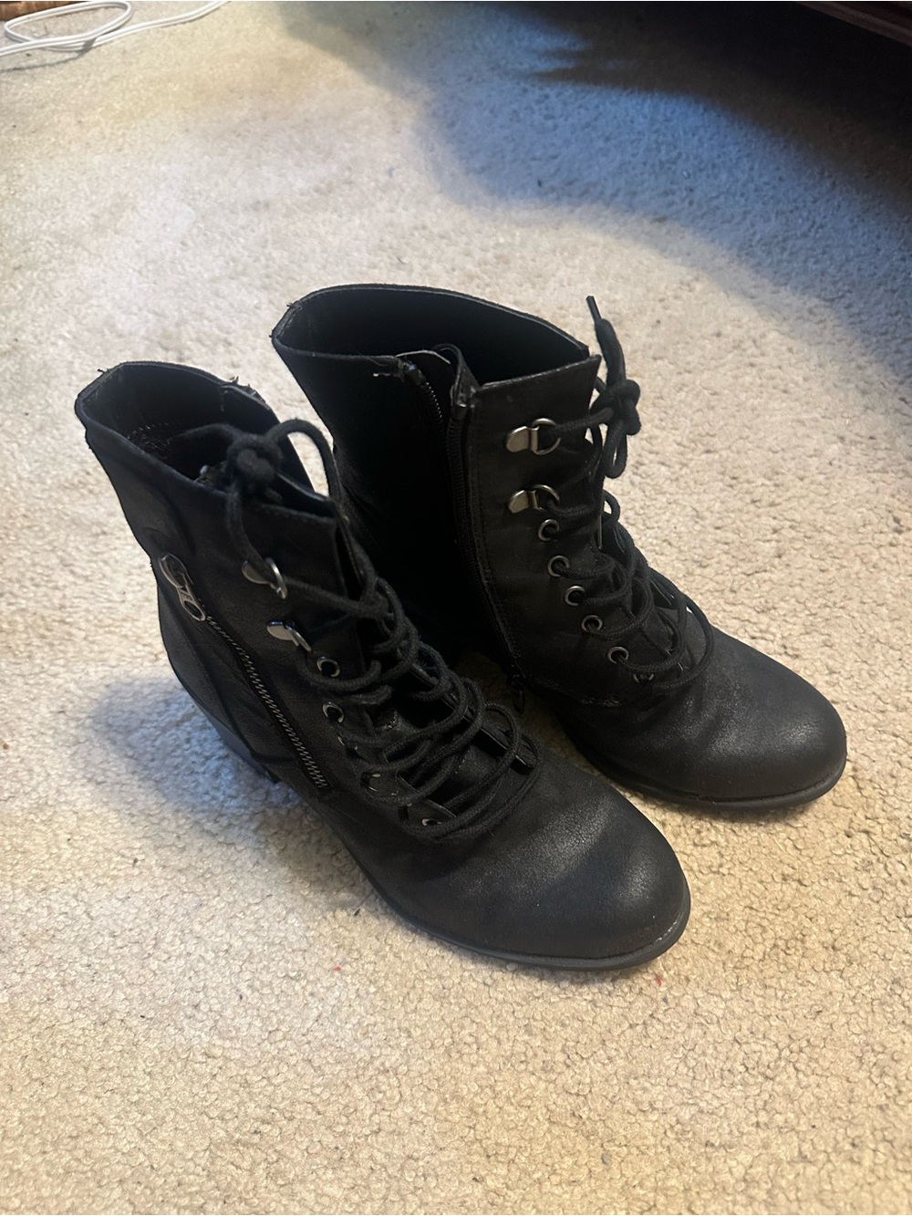 Women’s Black Lace-Up Ankle Boots